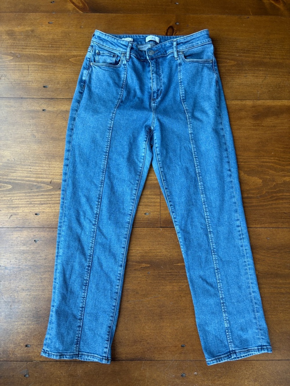 LOFT Curvy Straight High Rise Ankle Length Jeans Sz 10